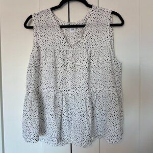 GAP Polka Dot Black & White Tank Blouse, Size Extra Large